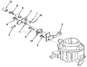 Choke Linkage Diagram and Parts List for 41-20O801 1990 Toro Lawn Tractor
