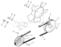 Drive Belt And Pulleys Diagram and Parts List for 41-20OE02 1000001-1999999 - 1991 Toro Lawn Tractor
