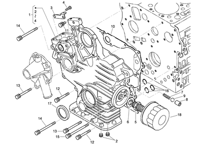 Gear Case And Oil Filter Cartridge Assembly Diagram and Parts List for 74274 (313000001-313999999)(2013) Toro Lawn Mower