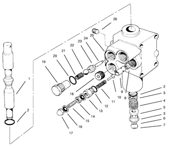 Valve Assembly No. 54-0090 Diagram and Parts List for 30611 890001 - 899999 Toro Lawn Tractor