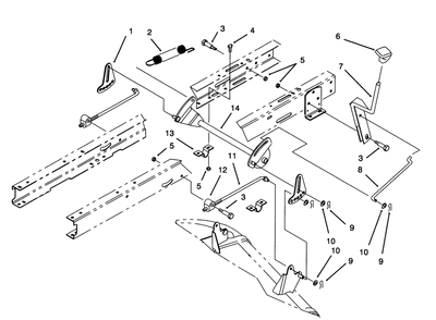 Height Of Cut Assembly Diagram and Parts List for 71203 3900001 - 3999999 Toro Lawn Tractor