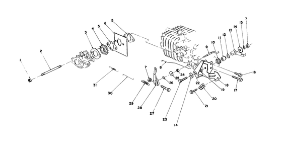 Governor Assembly Diagram and Parts List for 16580 4000001 - 4999999 Toro Lawn Mower