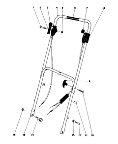 Handle Assembly Model 16287 Diagram and Parts List for 16155 9000001 - 9999999 Toro Lawn Mower