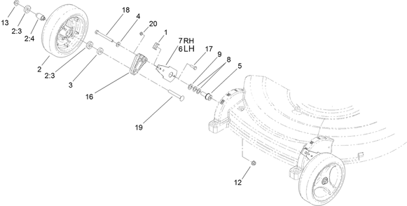 Part Location Diagram of 116-4280 Toro Washer-Conical