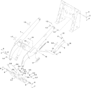 Loader Arm Assembly Diagram and Parts List for 22324 407960000 - 409359999 Toro Lawn Tractor Accessories