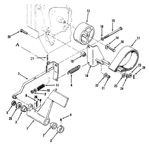 Clutch, Brake And Speed Control Linkage Diagram and Parts List for 73401 5901261 - 5999999 Toro Lawn Tractor