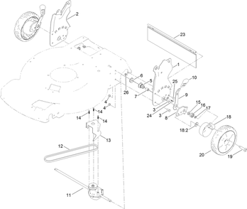 Rear Wheel And Hoc Assembly Diagram and Parts List for 21766 400000000 - 409999999 Toro Lawn Mower
