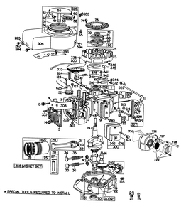Briggs & Stratton Engine Model 130902-0508-01 Diagram and Parts List for 23022 6000001 - 6999999 Toro Lawn Mower