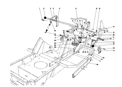 Shift & Clutch Assembly Diagram and Parts List for 57360 0000001 - 0999999 Toro Lawn Tractor
