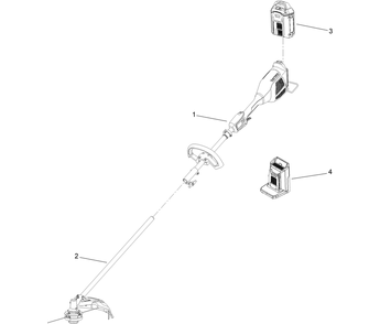 Flex-Force Power System  60v Max String Trimmer Assembly Diagram and Parts List for 51836 323000001 - 999999999 Toro Trimmer