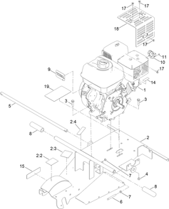 Engine And Frame Assembly Diagram and Parts List for 22615HD 407000000 - 412999999 Toro Stump Grinder