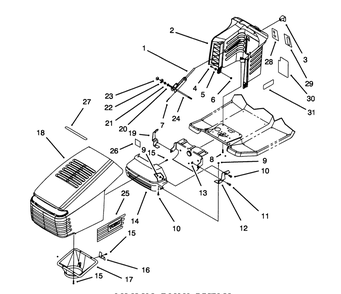 Hood Assembly Diagram and Parts List for 71202 4900001 - 4999999 Toro Lawn Tractor