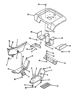 Sheet Metal And Covers Diagram and Parts List for 73501 39000001 - 39999999 Toro Lawn Tractor