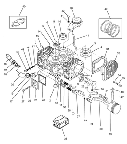 Engine Cylinder Block Assembly Diagram and Parts List for 74101 390001 - 399999 Toro Lawn Tractor