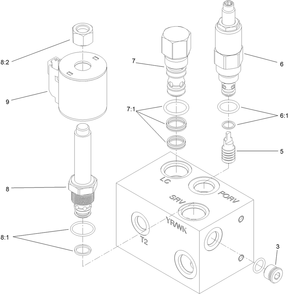Cutter Wheel Valve Assembly No. 119-4586 Diagram and Parts List for 23208HD 400000000 - 999999999 Toro Stump Grinder