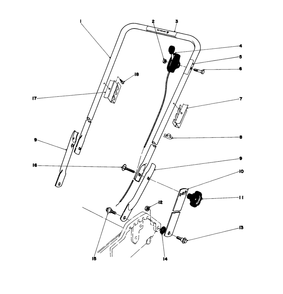 Handle Assembly Diagram and Parts List for 20758 0000001 - 0999999 Toro Lawn Mower