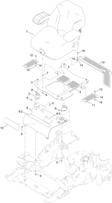 Seat Mounting Assembly Diagram and Parts List for 72902TE 412200000 - 999999999 Toro Lawn Tractor