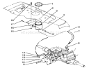 Hydraulic Reservoir Assembly Diagram and Parts List for 42-16BE01 2000001-2999999 - 1992 Toro Lawn Tractor