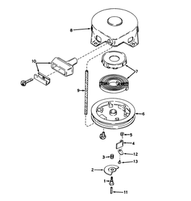 Rewind Starter No. 590473 Diagram and Parts List for 38010 0000001 - 0999999 Toro Snow Blower