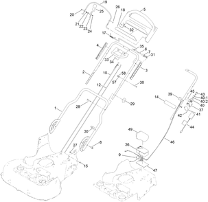 Handle And Electrical Assembly Diagram and Parts List for 21200 412251183 - 412999999 Toro Lawn Mower