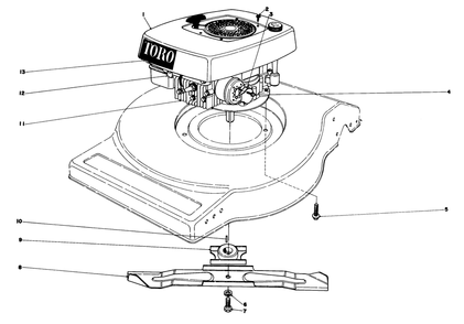 Engine Assembly (Model No. 16880) Diagram and Parts List for 16890 1000001 - 1999999 Toro Lawn Mower