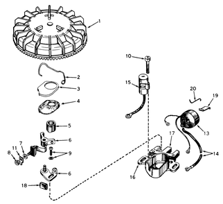 Magneto No. 610793a (Mower Model No. 21647)(Engine No. Tnt 100-10055a) Diagram and Parts List for 21727 7000001 - 7999999 Toro Lawn Mower