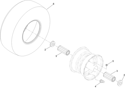 Wheel And Tire Assembly Diagram and Parts List for 74454 400000000-999999999 Toro Lawn Tractor