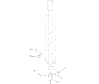 6 Inch Standard Auger Bit Assembly Diagram and Parts List for 22552  Toro Auger