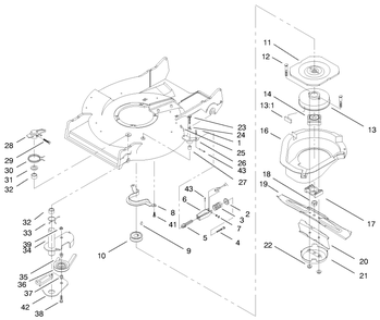 Blade Brake Clutch Assembly Diagram and Parts List for 22045 9900001 - 9999999 Toro Lawn Mower