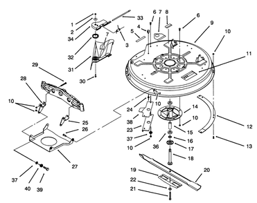 Deck & Spindle Assembly (32" Cutting Unit) Diagram and Parts List for 71182 4900001 - 4999999 Toro Lawn Tractor