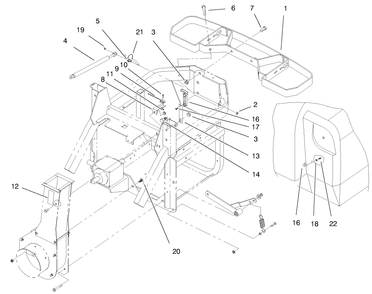 Bumper Asm Diagram and Parts List for 79434 891637 - 899999 Toro Lawn Tractor Accessories