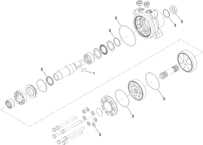 Hydraulic Motor Assembly 1 Diagram and Parts List for 74274CP (311000001-311999999)(2011) Toro Lawn Mower