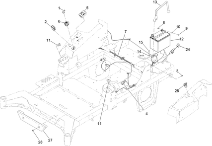 Electrical Assembly Diagram and Parts List for 74035 412600000 - 414070147 Toro Lawn Tractor