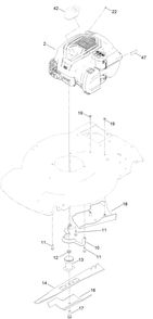 Engine And Blade Assembly Diagram and Parts List for 21765 410000000 - 999999999 Toro Lawn Mower