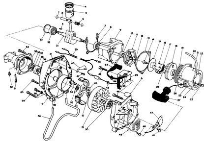 Engine Assembly Diagram and Parts List for 51643 7000001 - 7999999 Toro Trimmer