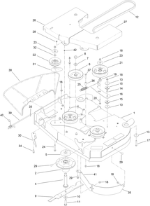 Deck Assembly Diagram and Parts List for 44409 400000000-406610920 Toro Lawn Mower