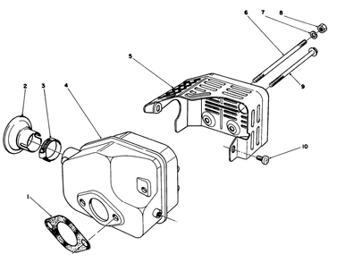 Muffler Assembly Diagram and Parts List for 20581 6000001 - 6999999 Toro Lawn Mower
