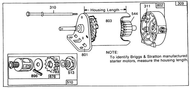 Engine Briggs & Stratton Model No. 252707-0621-01 Diagram and Parts List for 56155 7000001 - 7999999 Toro Lawn Tractor