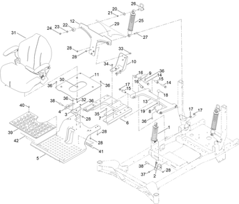 Part Location Diagram of 161-9737 Toro Seat Asm