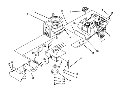 Engine Assembly Diagram and Parts List for 71203 3900001 - 3999999 Toro Lawn Tractor