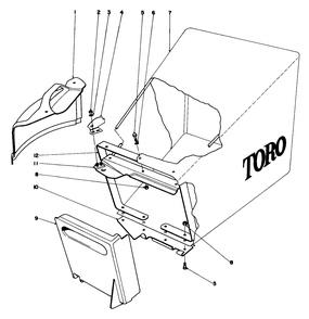 Grass Bag Assembly Model Nos. 20440, 20550 And 20660 Diagram and Parts List for 20440 4000001 - 4999999 Toro Lawn Mower
