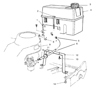 Gas Tank Assembly Diagram and Parts List for 22038 7900001 - 7999999 Toro Lawn Mower