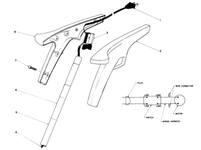 Handle Assembly Diagram and Parts List for 51235C 7000001 - 7999999 Toro Trimmer