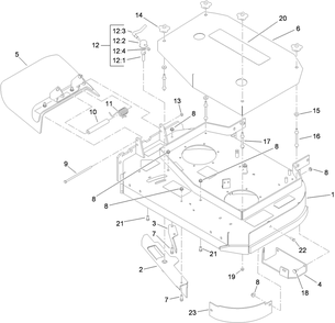 Deck Assembly Diagram and Parts List for 39634 (311000001-311999999)(2011) Toro Lawn Mower