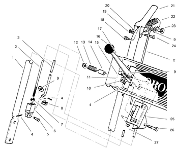 Handle Assembly Right Side Diagram and Parts List for 38072 8900001 - 8999999 Toro Snow Blower
