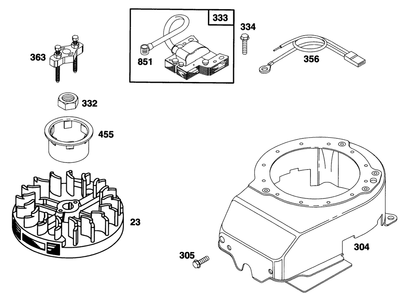 Engine Briggs & Stratton Model 122702-0182-01 Diagram and Parts List for 20907B 4900001 - 4999999 Toro Lawn Mower