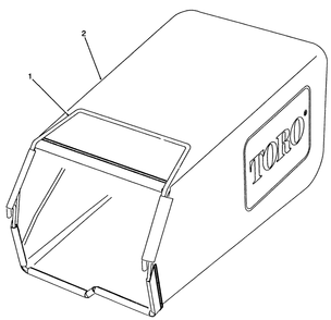 Grass Bag Assembly Diagram and Parts List for 26626 1000001 - 1999999 Toro Lawn Mower