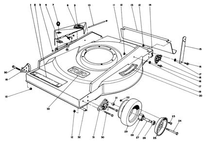 Mower Housing Assembly Diagram and Parts List for 22005 6000001 - 6999999 Toro Lawn Mower