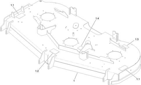 Deck Decal Assembly No. 147-5042 Diagram and Parts List for 74024 416443235 - 417399999 Toro Lawn Tractor