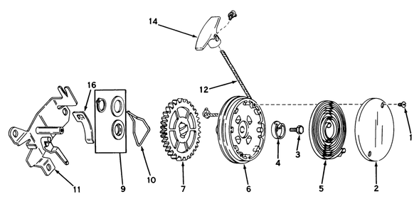 Rewind Starter No. 590519 Diagram and Parts List for 18090 9000001 - 9999999 Toro Lawn Mower